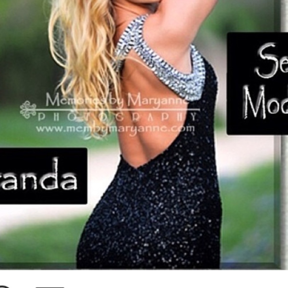 Black and silver prom dress.